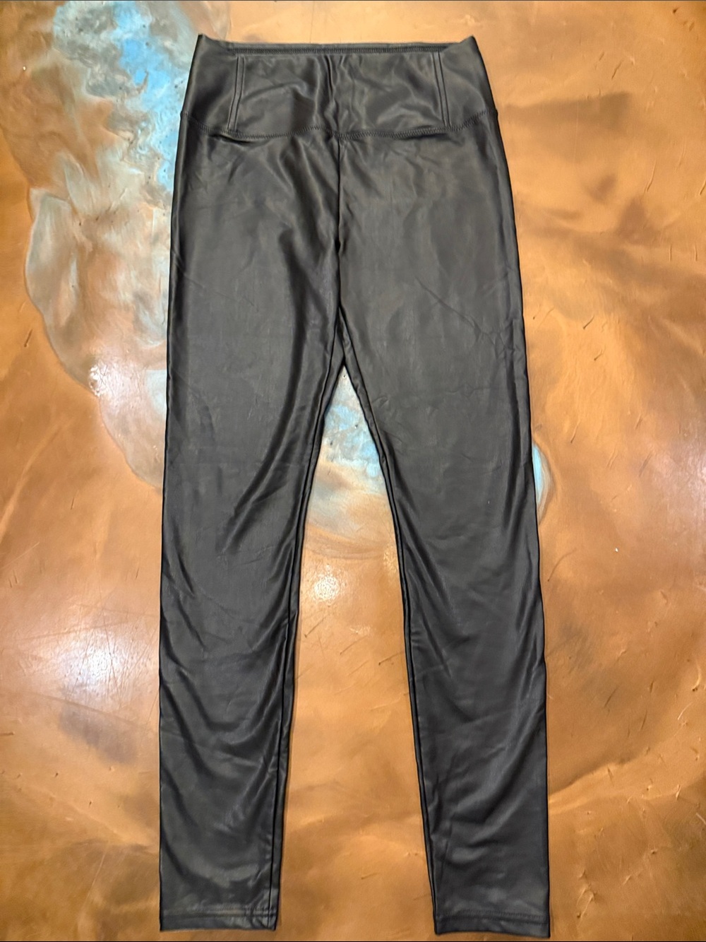 7 For All Mankind Black Faux Leather Women’s Pants Leggings